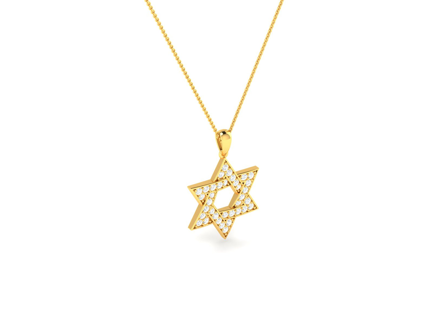 Sparkling Star of David Diamond Pendant in White Gold- 0.41 Ct