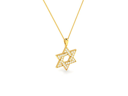 Sparkling Star of David Diamond Pendant in White Gold- 0.41 Ct