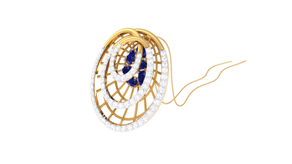 Lumina Cascade Circular Pendent In Gold - 0.60 Ct Brilliant Cut Diamonds