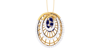 Lumina Cascade Circular Pendent In Gold - 0.60 Ct Brilliant Cut Diamonds