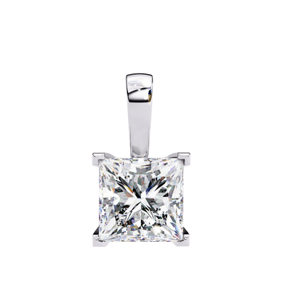 Modern Brilliance – 2.62ct Princess-Cut Solitaire Diamond Pendant in Yellow Gold