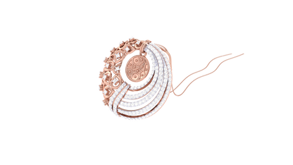 Harmonic Wave Radiant Gold Pendent - 0.86 Ct Brilliant Cut Diamonds