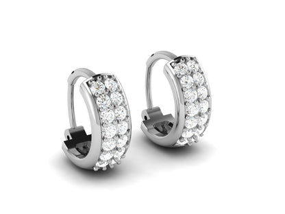 Modern Cutworks Hoop Earrings  In Rose Gold - 0.35 Ct Round Brilliant Cut Diamonds