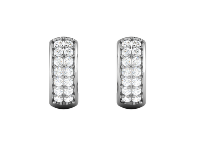 Modern Cutworks Hoop Earrings  In Rose Gold - 0.35 Ct Round Brilliant Cut Diamonds