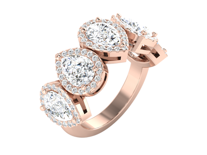 Eclat Teardrop Radiance Diamond Gold Rind - 0.47 Ct