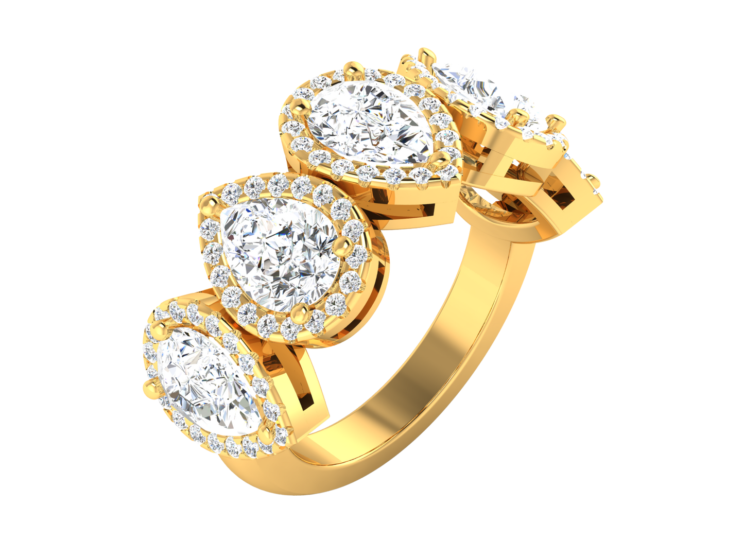 Eclat Teardrop Radiance Diamond Gold Rind - 0.47 Ct