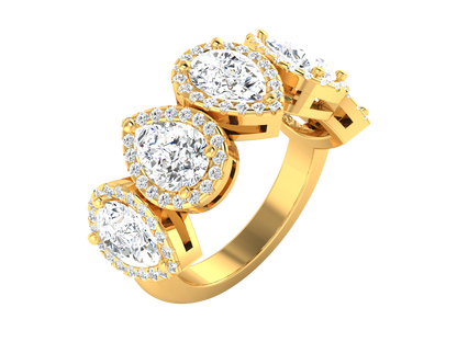 Eclat Teardrop Radiance Diamond Gold Rind - 0.47 Ct