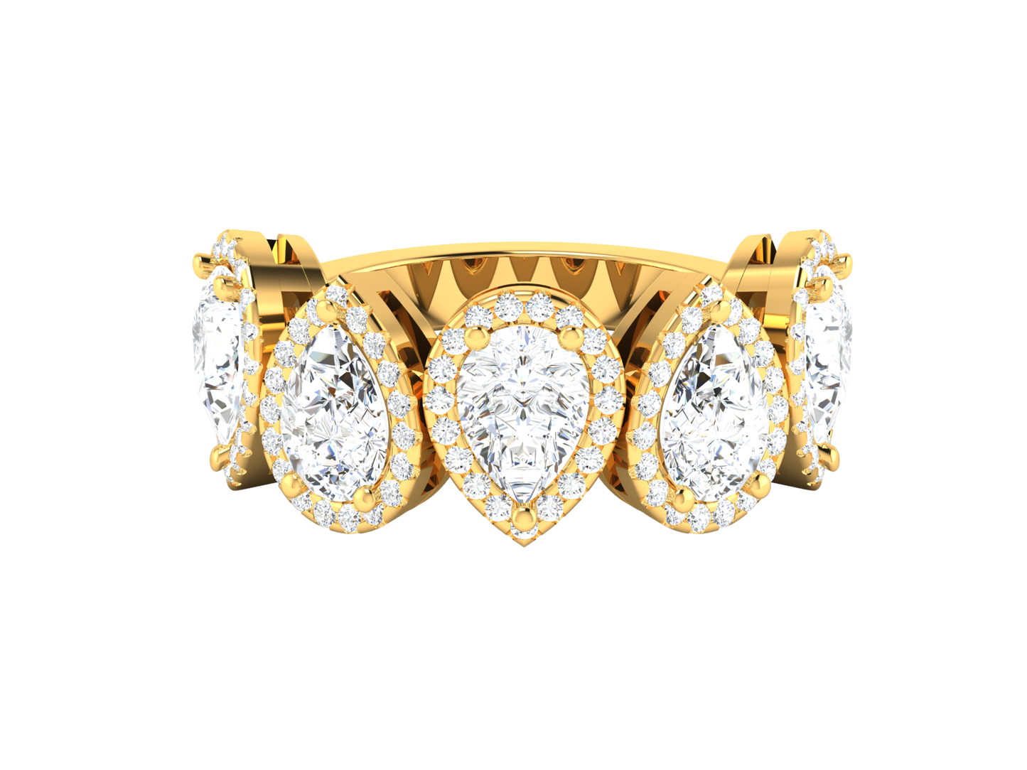 Eclat Teardrop Radiance Diamond Gold Rind - 0.47 Ct