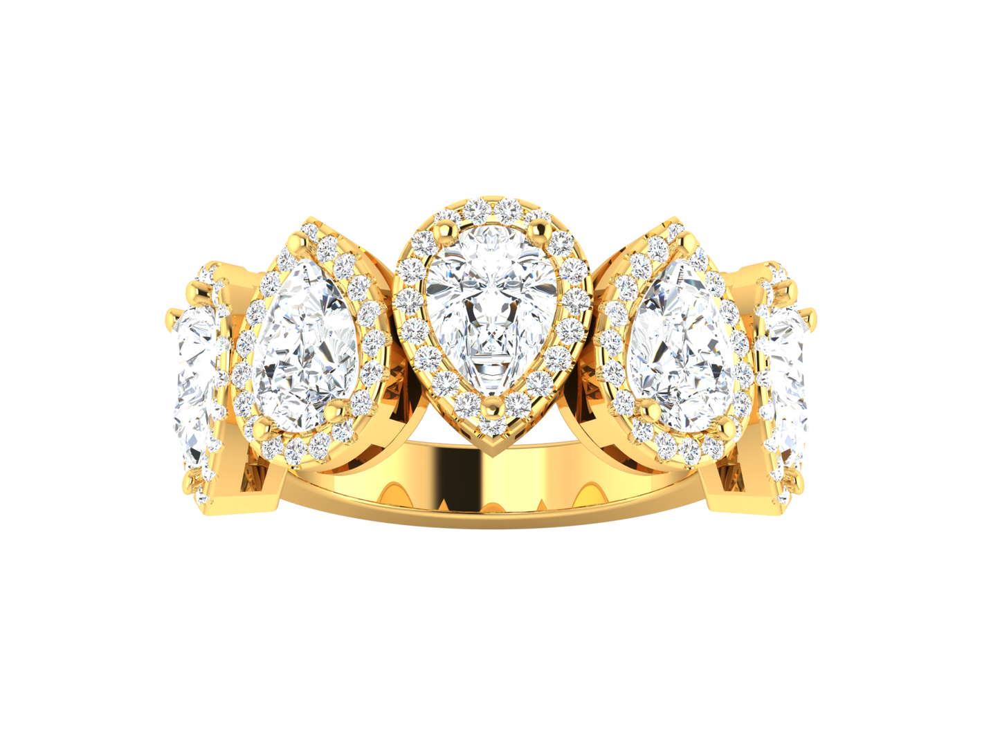 Eclat Teardrop Radiance Diamond Gold Rind - 0.47 Ct