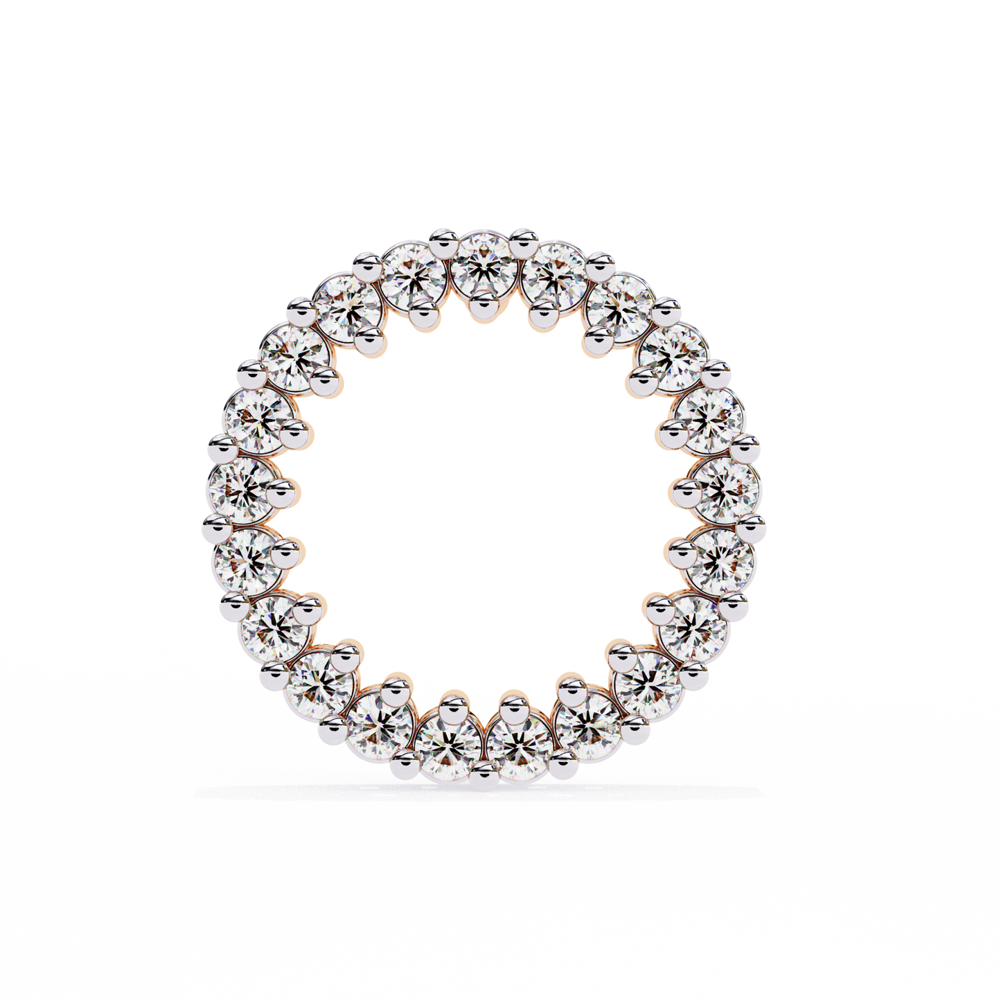 Celestial Halo Open-Circle Diamond Stud Earrings in Yellow Gold - 0.30 Ct