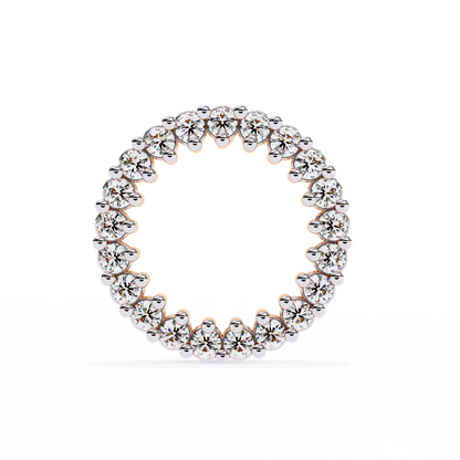 Celestial Halo Open-Circle Diamond Stud Earrings in Yellow Gold - 0.30 Ct