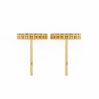 Celestial Halo Open-Circle Diamond Stud Earrings in Yellow Gold - 0.30 Ct