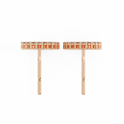 Celestial Halo Open-Circle Diamond Stud Earrings in Yellow Gold - 0.30 Ct