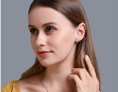Celestial Halo Open-Circle Diamond Stud Earrings in Yellow Gold - 0.30 Ct