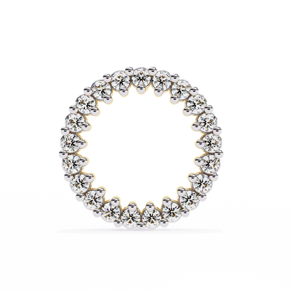 Celestial Halo Open-Circle Diamond Stud Earrings in Yellow Gold - 0.30 Ct