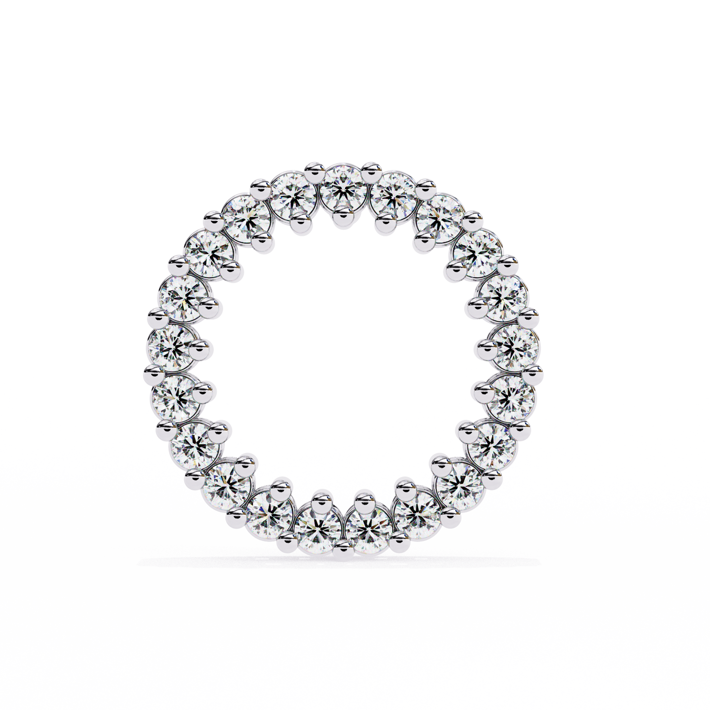 Celestial Halo Open-Circle Diamond Stud Earrings in Yellow Gold - 0.30 Ct