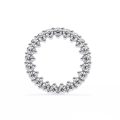 Celestial Halo Open-Circle Diamond Stud Earrings in Yellow Gold - 0.30 Ct