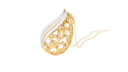 Dewdrop Sparkle Yellow Gold Pendent - 0.33 Ct Diamonds