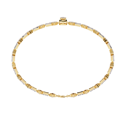 The 'Celestial Bloom' Diamond and Gold Bracelet - 0.82 Ct
