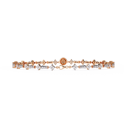 The 'Celestial Bloom' Diamond and Gold Bracelet - 0.82 Ct