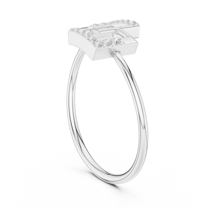 0.08 Carat Diamond Interlocking Square Geometric Ring | Yellow Gold