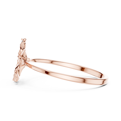 0.09 Carat Diamond Split Flower Daisy Ring | Yellow Gold