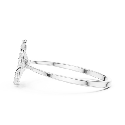 0.09 Carat Diamond Split Flower Daisy Ring | Yellow Gold
