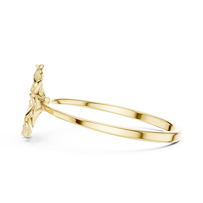 0.09 Carat Diamond Split Flower Daisy Ring | Yellow Gold