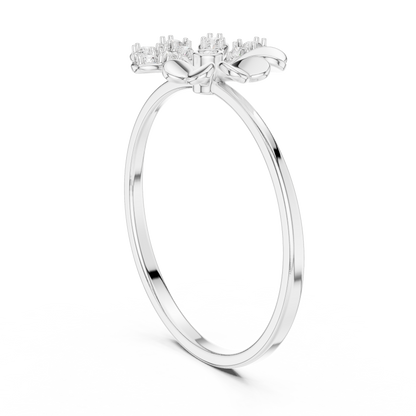 0.09 Carat Diamond Split Flower Daisy Ring | Yellow Gold