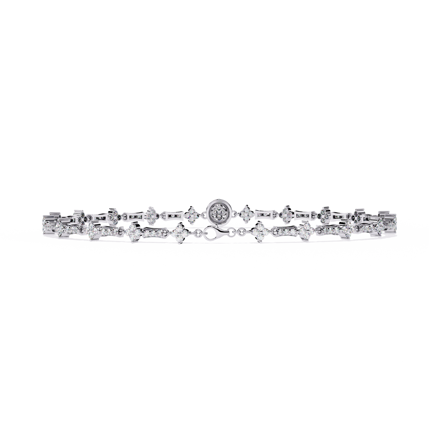 The 'Celestial Bloom' Diamond and Gold Bracelet - 0.82 Ct