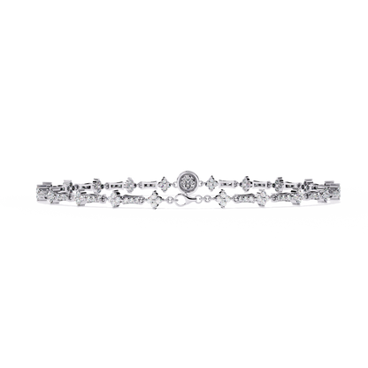 The 'Celestial Bloom' Diamond and Gold Bracelet - 0.82 Ct