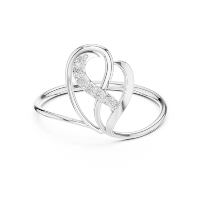 0.06 Carat Diamond Abstract Open Heart Ring | Yellow Gold
