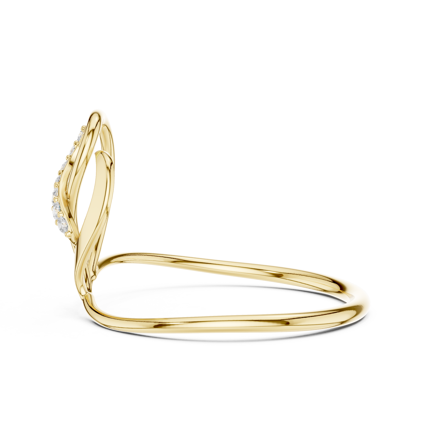 0.06 Carat Diamond Abstract Open Heart Ring | Yellow Gold