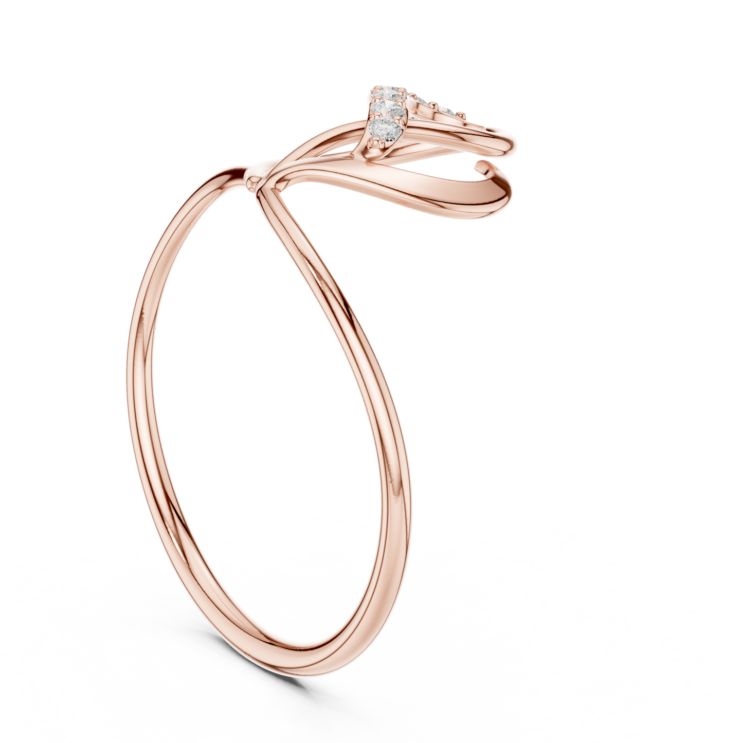 0.06 Carat Diamond Abstract Open Heart Ring | Yellow Gold