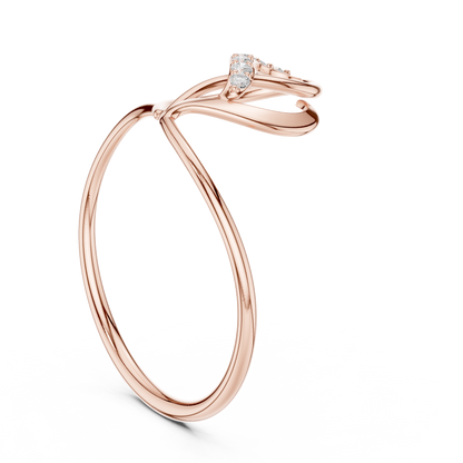 0.06 Carat Diamond Abstract Open Heart Ring | Yellow Gold