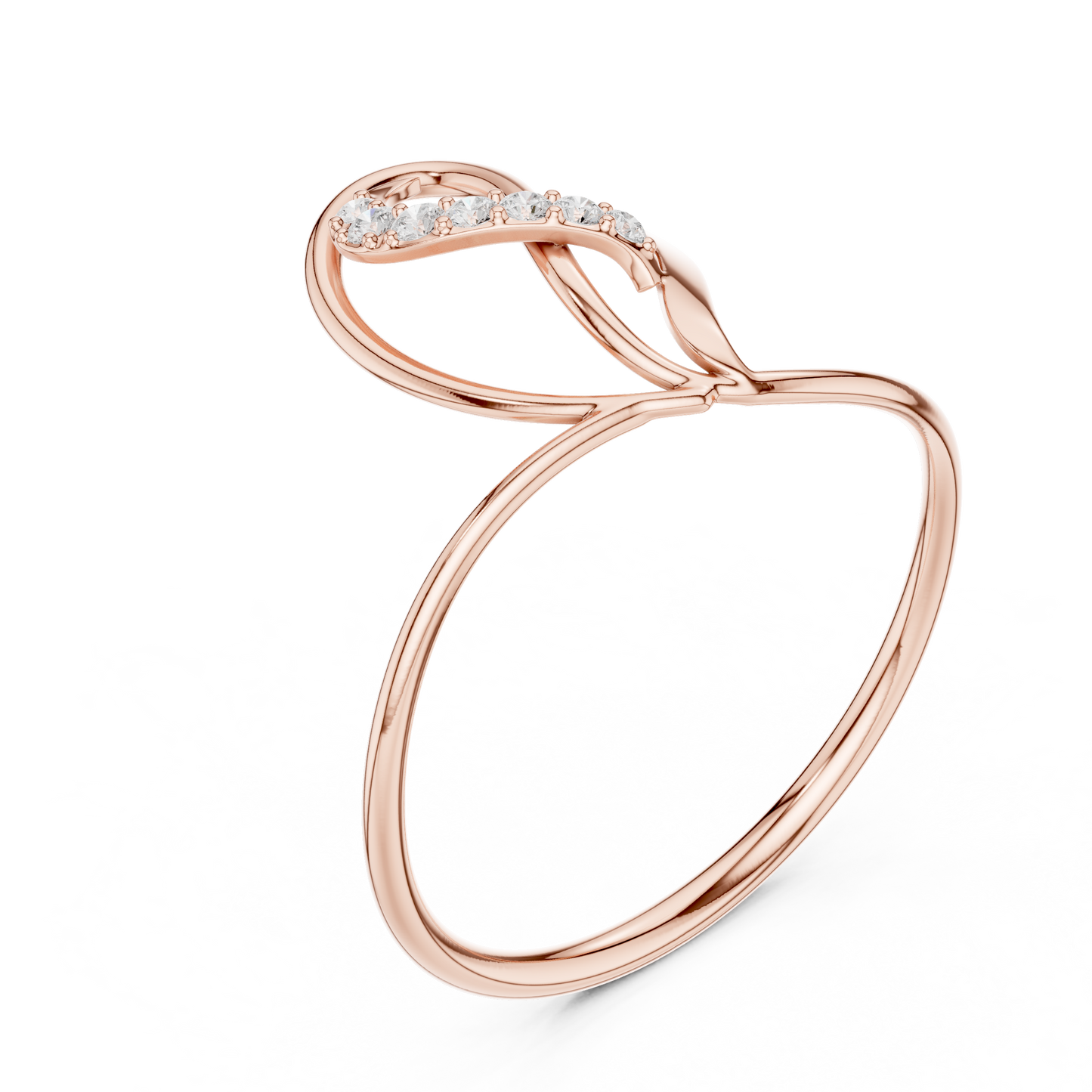 0.06 Carat Diamond Abstract Open Heart Ring | Yellow Gold