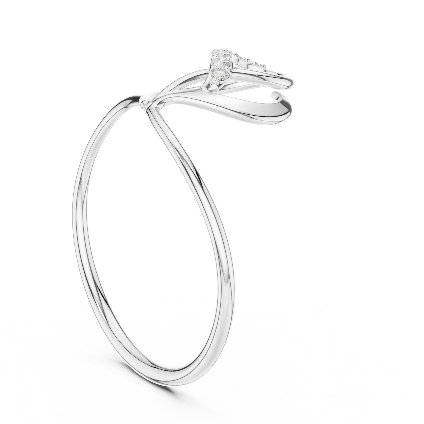 0.06 Carat Diamond Abstract Open Heart Ring | Yellow Gold