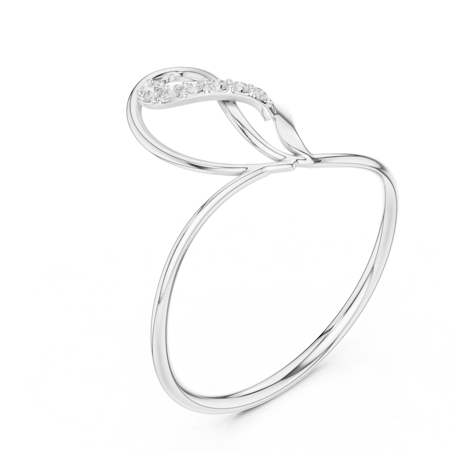 0.06 Carat Diamond Abstract Open Heart Ring | Yellow Gold