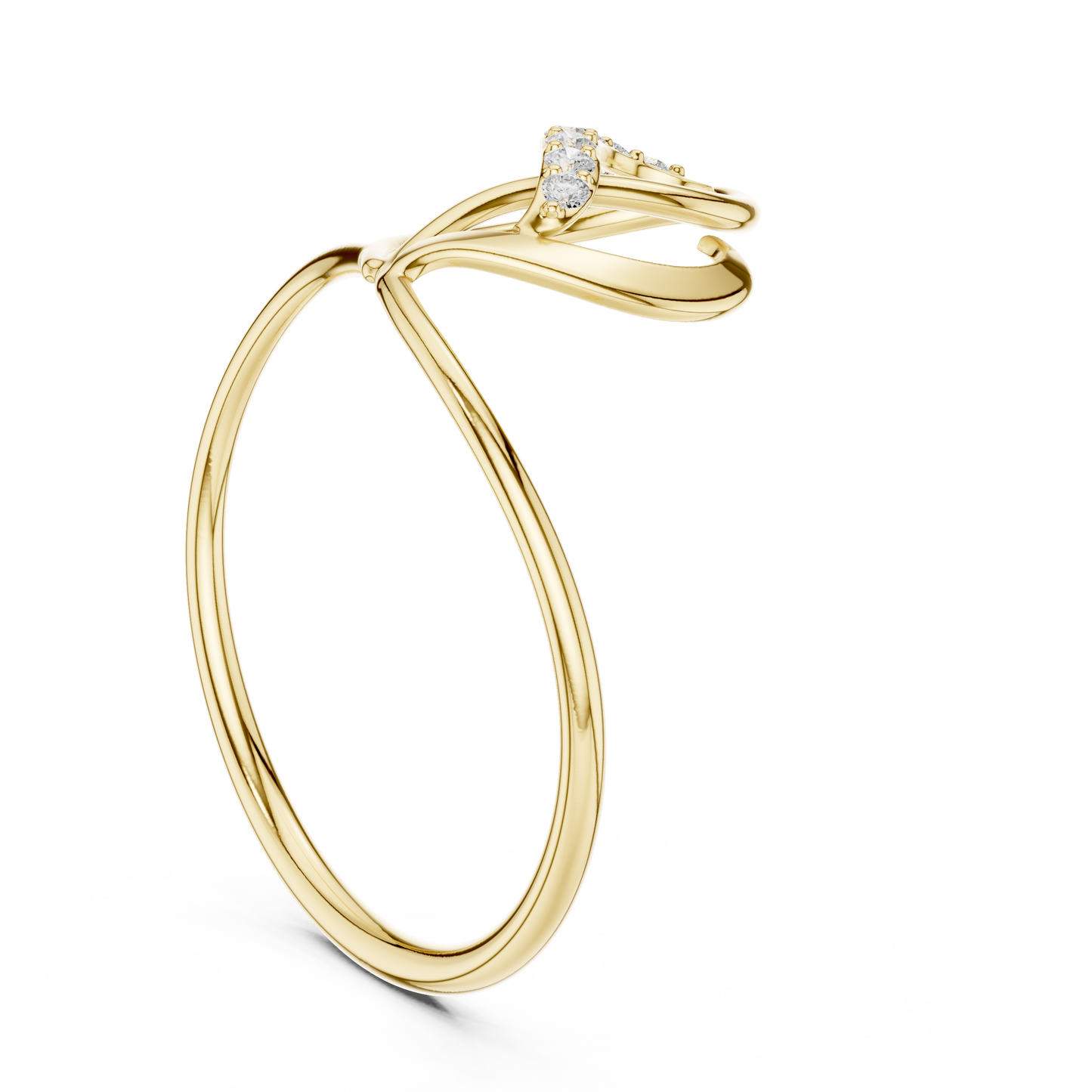 0.06 Carat Diamond Abstract Open Heart Ring | Yellow Gold