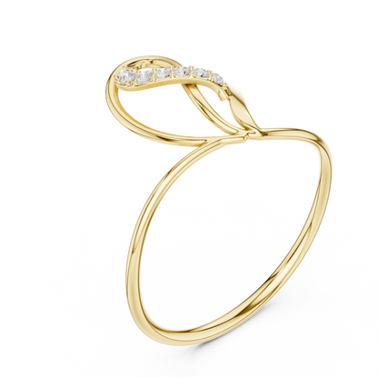 0.06 Carat Diamond Abstract Open Heart Ring | Yellow Gold