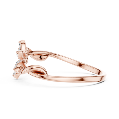 0.13 Carat Diamond Starburst Flower Twisted Ring | Yellow Gold