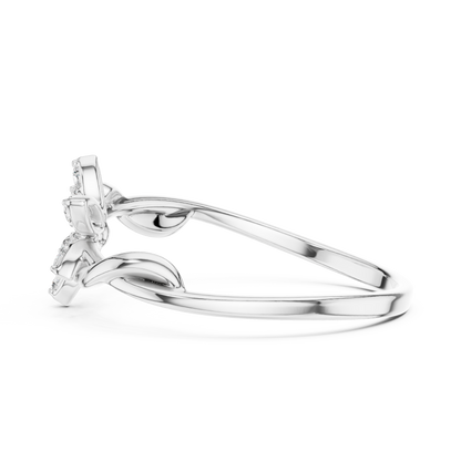 0.13 Carat Diamond Starburst Flower Twisted Ring | Yellow Gold