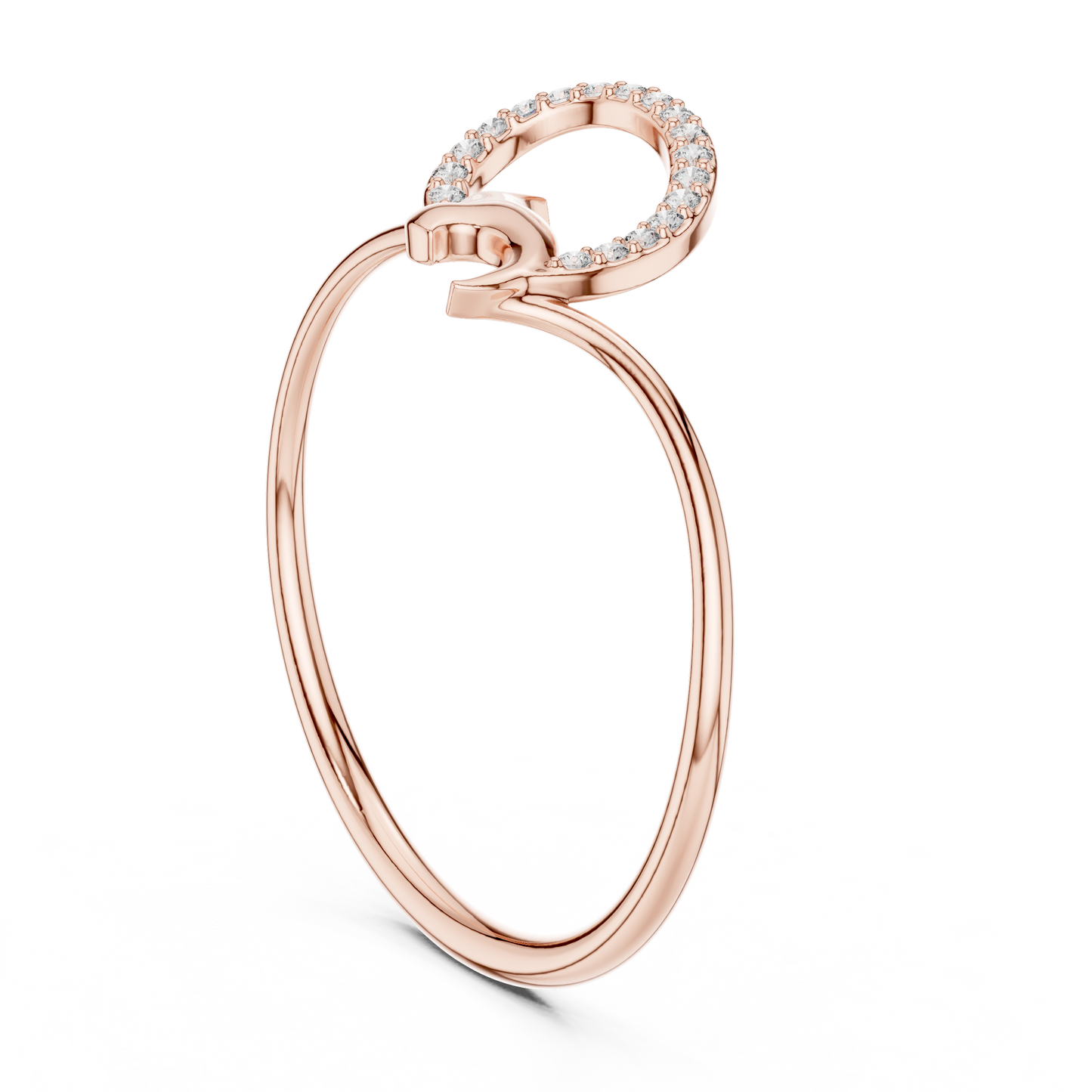 0.05 Carat Diamond Abstract Swirl Ribbon Ring | Yellow Gold