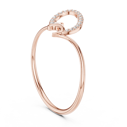 0.05 Carat Diamond Abstract Swirl Ribbon Ring | Yellow Gold