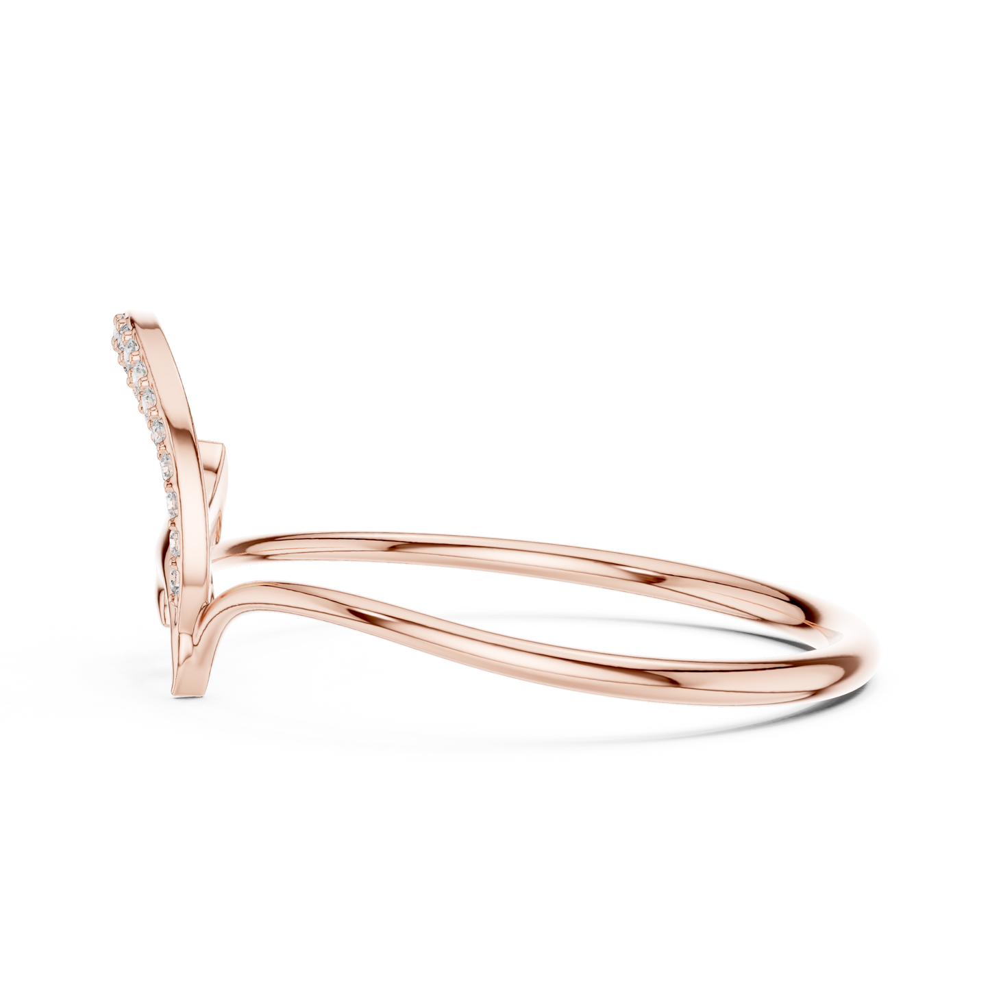 0.05 Carat Diamond Abstract Swirl Ribbon Ring | Yellow Gold