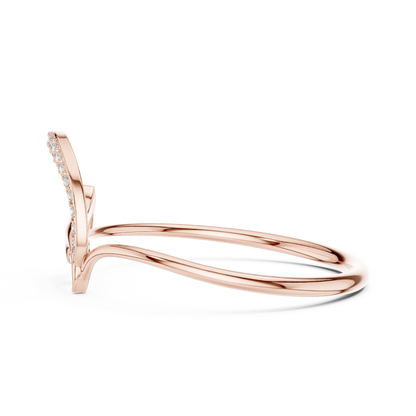 0.05 Carat Diamond Abstract Swirl Ribbon Ring | Yellow Gold