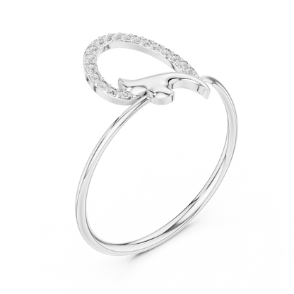 0.05 Carat Diamond Abstract Swirl Ribbon Ring | Yellow Gold