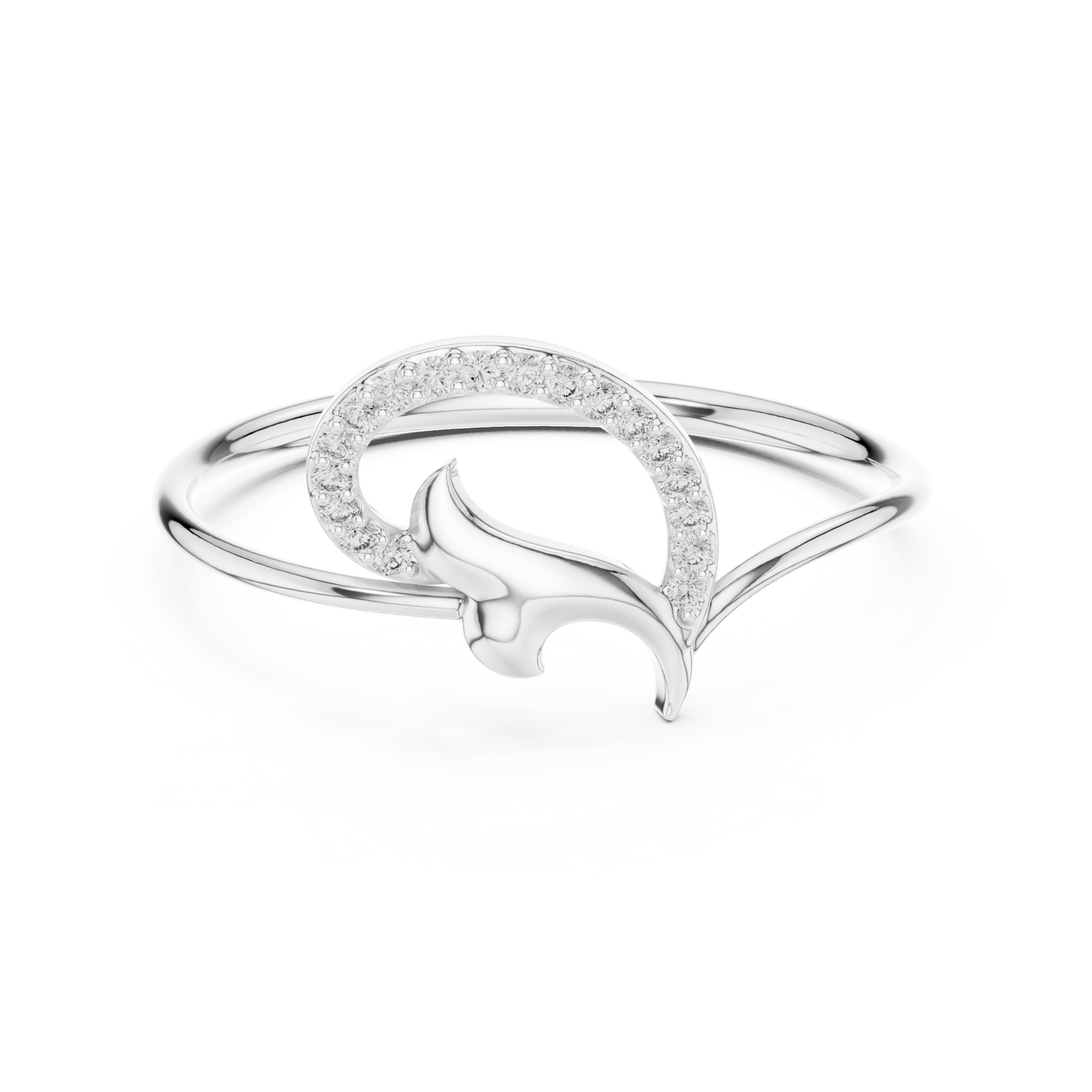 0.05 Carat Diamond Abstract Swirl Ribbon Ring | Yellow Gold