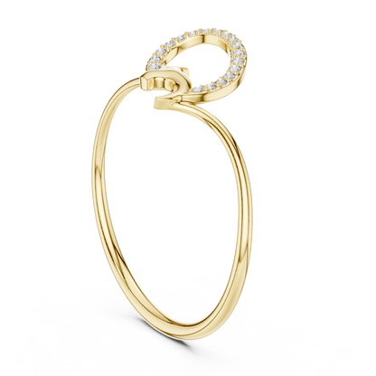 0.05 Carat Diamond Abstract Swirl Ribbon Ring | Yellow Gold