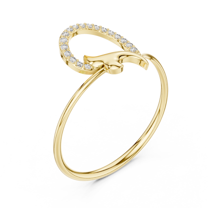 0.05 Carat Diamond Abstract Swirl Ribbon Ring | Yellow Gold